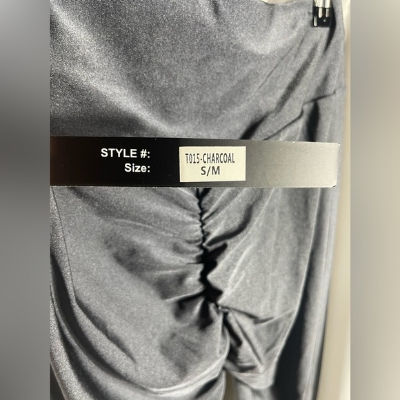 New Mix Gray Shimmer Workout Training Leggings Size S/M Casual Yoga Stretch NWT - Picture 4 of 5